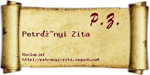 Petrányi Zita névjegykártya