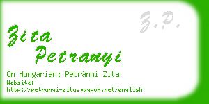 zita petranyi business card